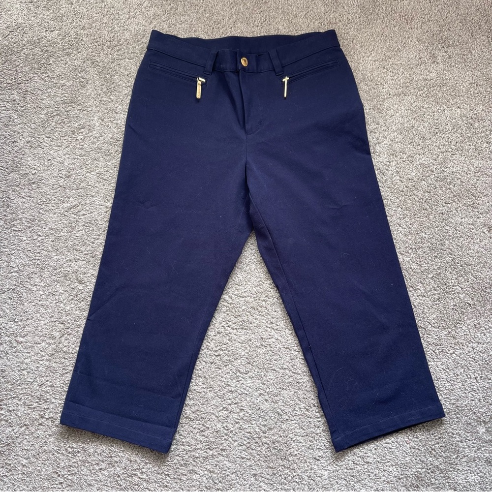 Green Label Ralph Lauren Navy Petite Cropped Pants